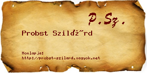 Probst Szilárd névjegykártya