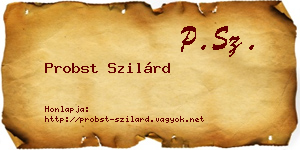 Probst Szilárd névjegykártya
